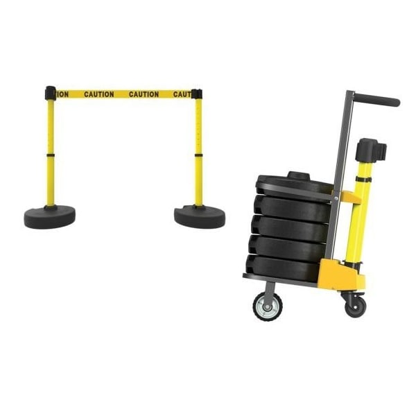 Accuform MOBILE BANNER STAKE STANCHION CART PRB909YL PRB909YL - main